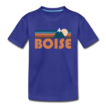 Boise, Idaho Toddler T-Shirt - Retro Mountain Boise Toddler Tee - royal blue