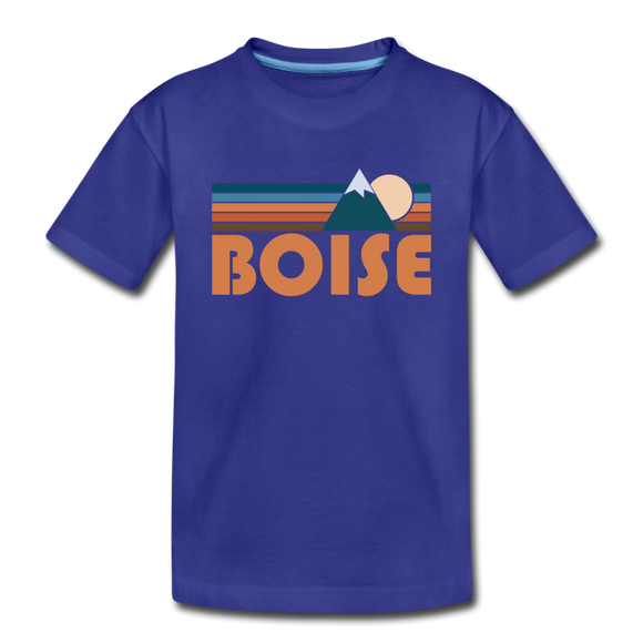 Boise, Idaho Toddler T-Shirt - Retro Mountain Boise Toddler Tee - royal blue