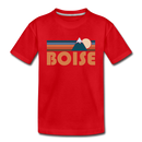 Boise, Idaho Toddler T-Shirt - Retro Mountain Boise Toddler Tee - red