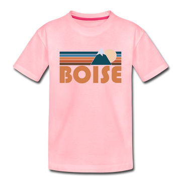 Boise, Idaho Toddler T-Shirt - Retro Mountain Boise Toddler Tee - pink