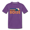 Boise, Idaho Toddler T-Shirt - Retro Mountain Boise Toddler Tee - purple