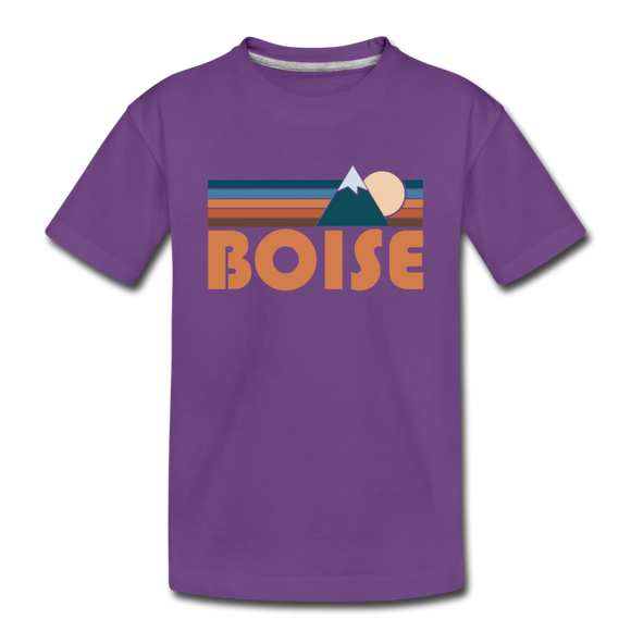 Boise, Idaho Toddler T-Shirt - Retro Mountain Boise Toddler Tee - purple