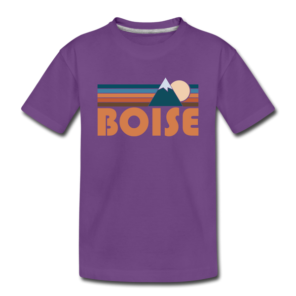 Boise, Idaho Toddler T-Shirt - Retro Mountain Boise Toddler Tee - purple