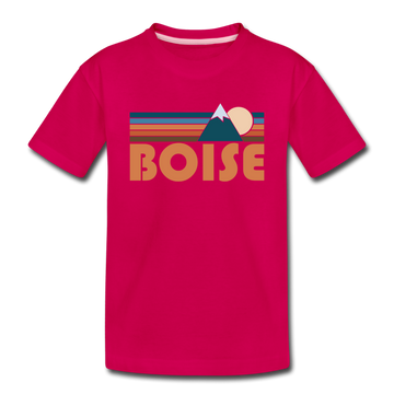 Boise, Idaho Toddler T-Shirt - Retro Mountain Boise Toddler Tee - dark pink