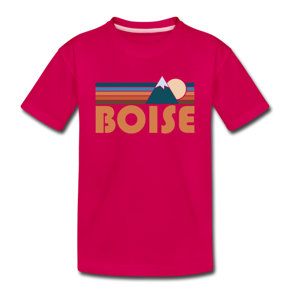 Boise, Idaho Toddler T-Shirt - Retro Mountain Boise Toddler Tee - dark pink