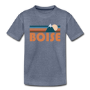 Boise, Idaho Toddler T-Shirt - Retro Mountain Boise Toddler Tee - heather blue