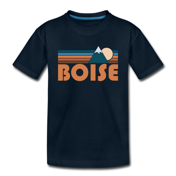 Boise, Idaho Toddler T-Shirt - Retro Mountain Boise Toddler Tee - deep navy