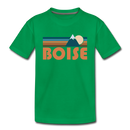 Boise, Idaho Toddler T-Shirt - Retro Mountain Boise Toddler Tee - kelly green