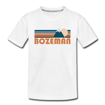Bozeman, Montana Toddler T-Shirt - Retro Mountain Bozeman Toddler Tee - white