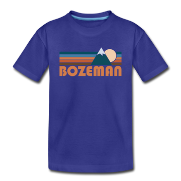 Bozeman, Montana Toddler T-Shirt - Retro Mountain Bozeman Toddler Tee - royal blue