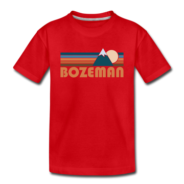 Bozeman, Montana Toddler T-Shirt - Retro Mountain Bozeman Toddler Tee - red