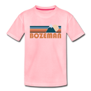 Bozeman, Montana Toddler T-Shirt - Retro Mountain Bozeman Toddler Tee - pink