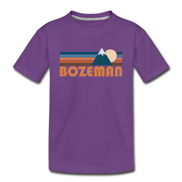 Bozeman, Montana Toddler T-Shirt - Retro Mountain Bozeman Toddler Tee - purple