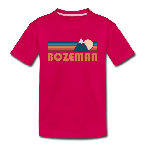 Bozeman, Montana Toddler T-Shirt - Retro Mountain Bozeman Toddler Tee - dark pink