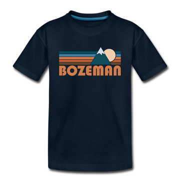 Bozeman, Montana Toddler T-Shirt - Retro Mountain Bozeman Toddler Tee - deep navy