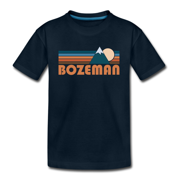 Bozeman, Montana Toddler T-Shirt - Retro Mountain Bozeman Toddler Tee - deep navy