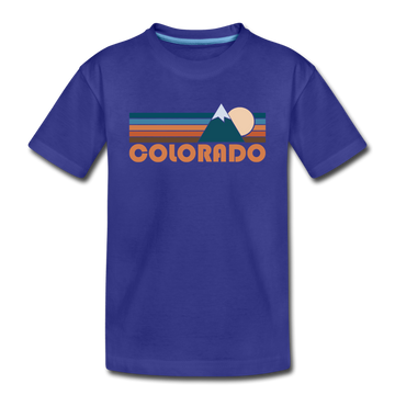 Colorado Toddler T-Shirt - Retro Mountain Colorado Toddler Tee - royal blue