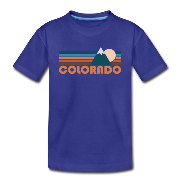 Colorado Toddler T-Shirt - Retro Mountain Colorado Toddler Tee - royal blue