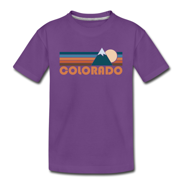 Colorado Toddler T-Shirt - Retro Mountain Colorado Toddler Tee - purple