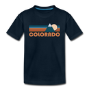 Colorado Toddler T-Shirt - Retro Mountain Colorado Toddler Tee - deep navy