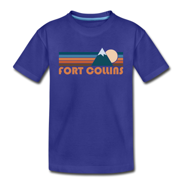 Fort Collins, Colorado Toddler T-Shirt - Retro Mountain Fort Collins Toddler Tee - royal blue