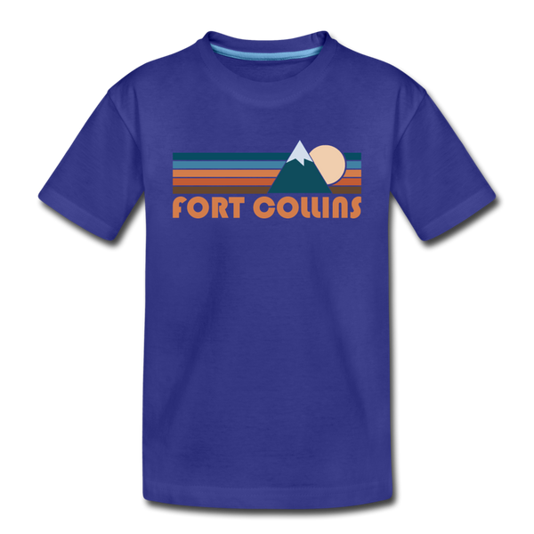 Fort Collins, Colorado Toddler T-Shirt - Retro Mountain Fort Collins Toddler Tee - royal blue