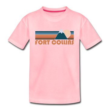 Fort Collins, Colorado Toddler T-Shirt - Retro Mountain Fort Collins Toddler Tee - pink