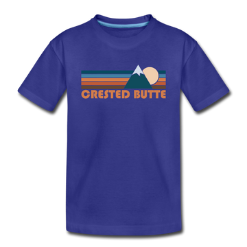 Crested Butte, Colorado Toddler T-Shirt - Retro Mountain Crested Butte Toddler Tee - royal blue
