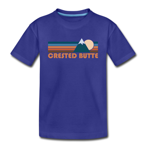 Crested Butte, Colorado Toddler T-Shirt - Retro Mountain Crested Butte Toddler Tee - royal blue