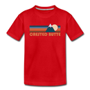 Crested Butte, Colorado Toddler T-Shirt - Retro Mountain Crested Butte Toddler Tee - red