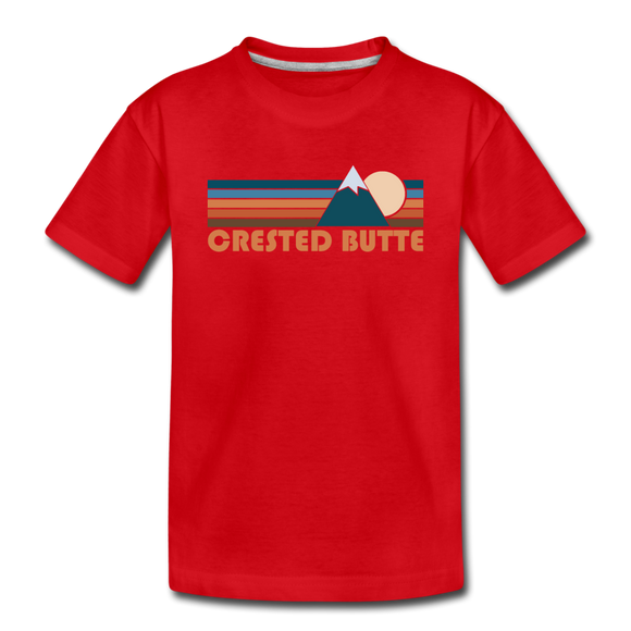 Crested Butte, Colorado Toddler T-Shirt - Retro Mountain Crested Butte Toddler Tee - red