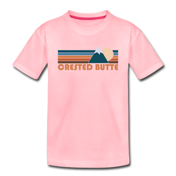 Crested Butte, Colorado Toddler T-Shirt - Retro Mountain Crested Butte Toddler Tee - pink
