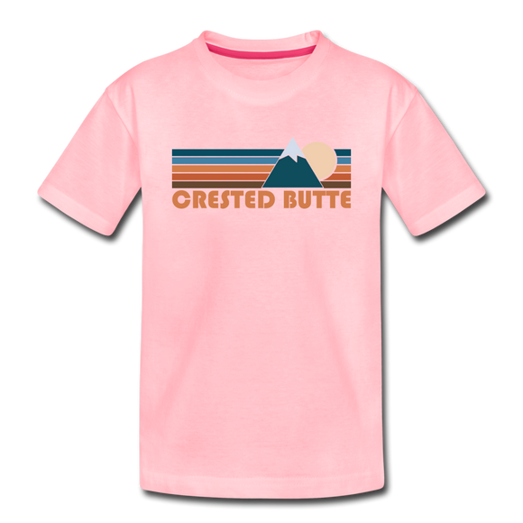 Crested Butte, Colorado Toddler T-Shirt - Retro Mountain Crested Butte Toddler Tee - pink