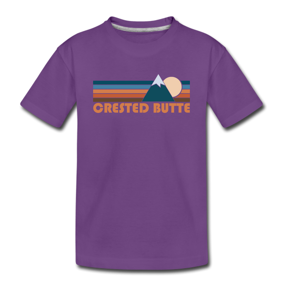 Crested Butte, Colorado Toddler T-Shirt - Retro Mountain Crested Butte Toddler Tee - purple