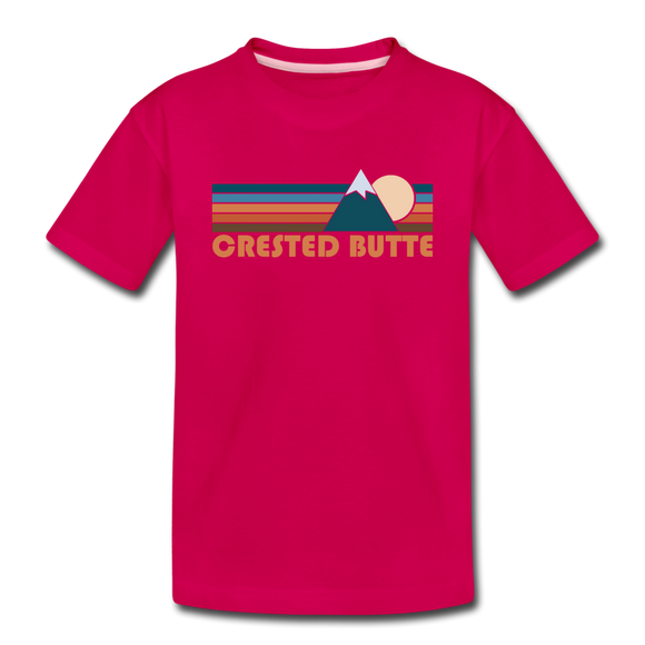 Crested Butte, Colorado Toddler T-Shirt - Retro Mountain Crested Butte Toddler Tee - dark pink