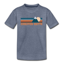 Crested Butte, Colorado Toddler T-Shirt - Retro Mountain Crested Butte Toddler Tee - heather blue