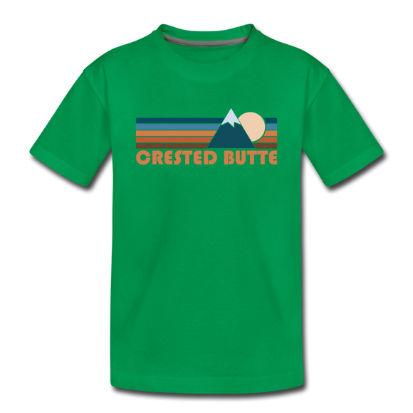 Crested Butte, Colorado Toddler T-Shirt - Retro Mountain Crested Butte Toddler Tee - kelly green