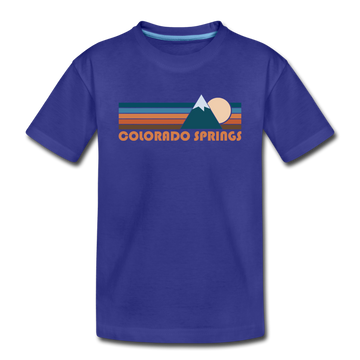 Colorado Springs, Colorado Toddler T-Shirt - Retro Mountain Colorado Springs Toddler Tee - royal blue
