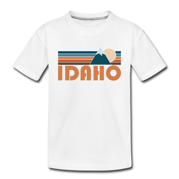 Idaho Toddler T-Shirt - Retro Mountain Idaho Toddler Tee - white