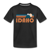 Idaho Toddler T-Shirt - Retro Mountain Idaho Toddler Tee - black