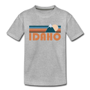 Idaho Toddler T-Shirt - Retro Mountain Idaho Toddler Tee - heather gray