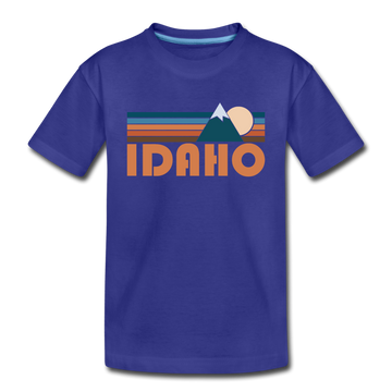 Idaho Toddler T-Shirt - Retro Mountain Idaho Toddler Tee - royal blue