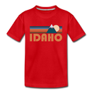 Idaho Toddler T-Shirt - Retro Mountain Idaho Toddler Tee - red
