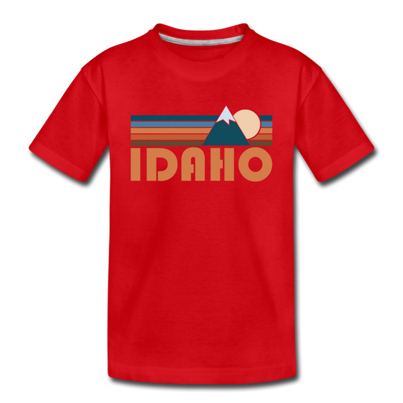Idaho Toddler T-Shirt - Retro Mountain Idaho Toddler Tee - red