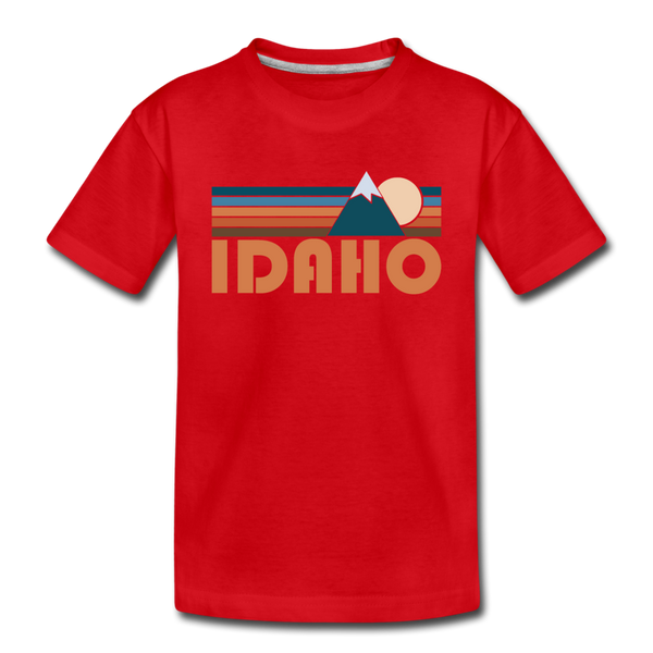 Idaho Toddler T-Shirt - Retro Mountain Idaho Toddler Tee - red
