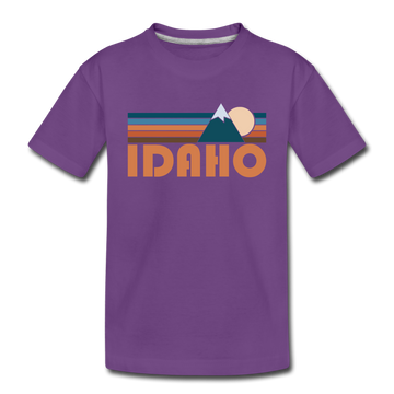 Idaho Toddler T-Shirt - Retro Mountain Idaho Toddler Tee - purple