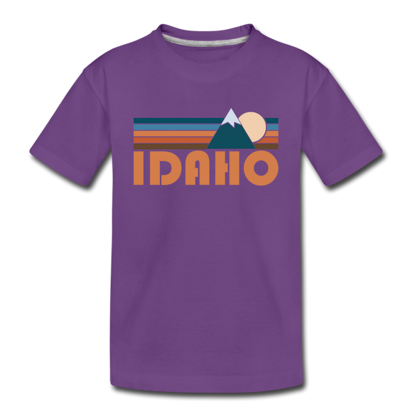 Idaho Toddler T-Shirt - Retro Mountain Idaho Toddler Tee - purple