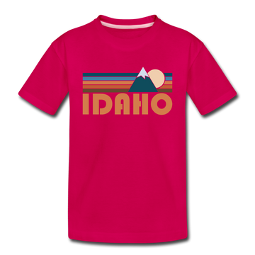 Idaho Toddler T-Shirt - Retro Mountain Idaho Toddler Tee - dark pink