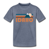 Idaho Toddler T-Shirt - Retro Mountain Idaho Toddler Tee - heather blue