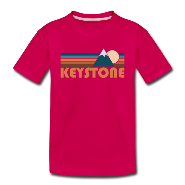 Keystone, Colorado Toddler T-Shirt - Retro Mountain Keystone Toddler Tee - dark pink